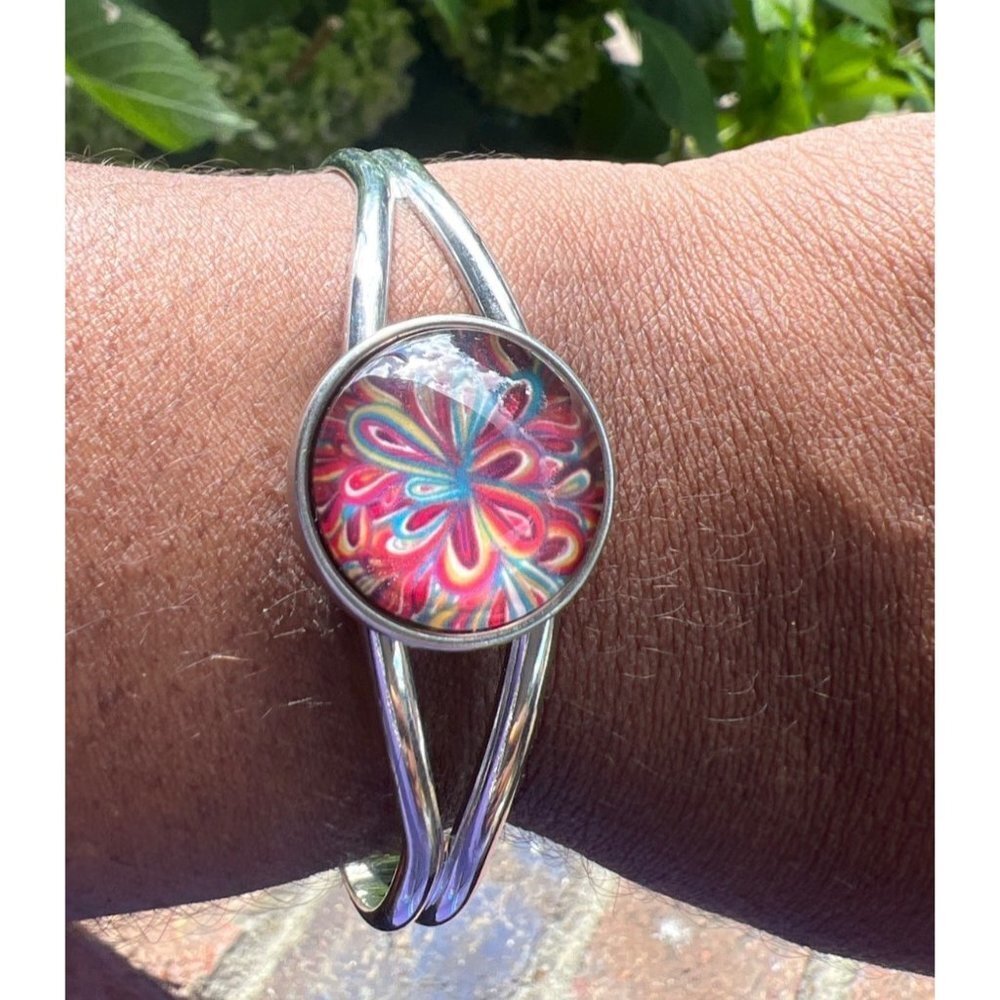 Pendant Disc Silver Bracelet